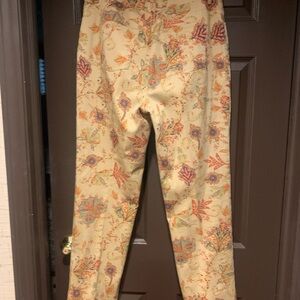 Ralph Lauren Floral Ankle Pants - Cream, Orange, Purple